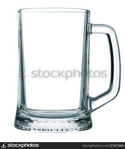 Glass for beer. Empty, it is isolated on a white background