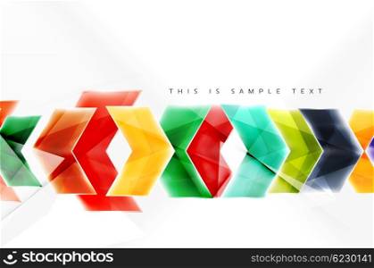 Glass glossy arrow motion background. web brochure, internet flyer, wallpaper or cover poster design.