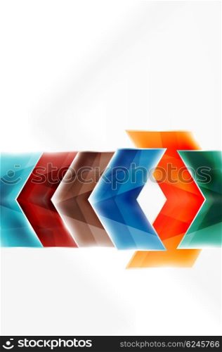 Glass glossy arrow motion background. web brochure, internet flyer, wallpaper or cover poster design.