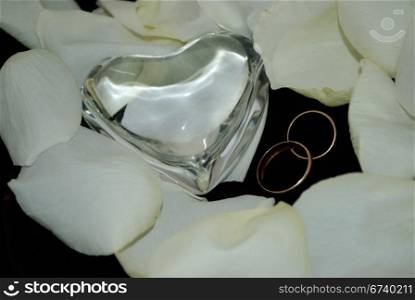 glass heart and rings