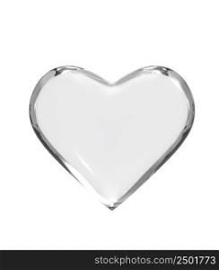 Glass Heart icon isolated on white background. 3D illustration.