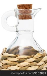 glass jar and cork on a white background