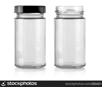 glass jar isolated on white background
