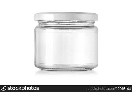 Glass jar isolated on white  background with clipping path