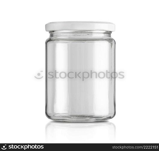 Glass jar isolated on white background with clipping path