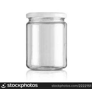 Glass jar isolated on white background with clipping path