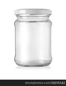 Glass jar isolated on white with clipping path