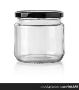 glass jar isolated on white with clipping path