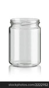 Glass jar kitchen utensil isolated on white background