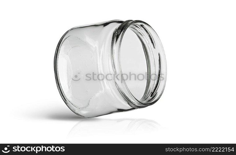 Glass jar kitchen utensil isolated on white background with clipping path