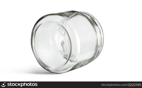 Glass jar kitchen utensil isolated on white background with clipping path