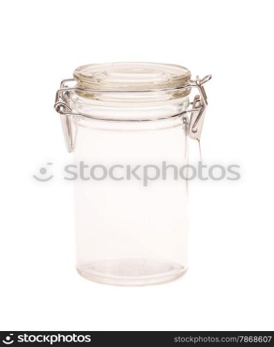 Glass Jar on White Background