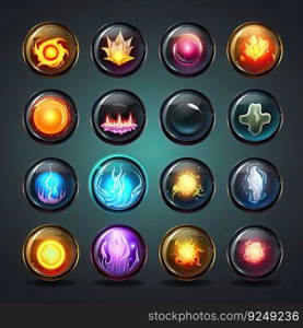 glass magic sphere game ai generated. round shiny, crystal design, realistic plasma glass magic sphere game illustration. glass magic sphere game ai generated