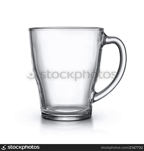 Glass mug isolated on white background. Glass mug on white background