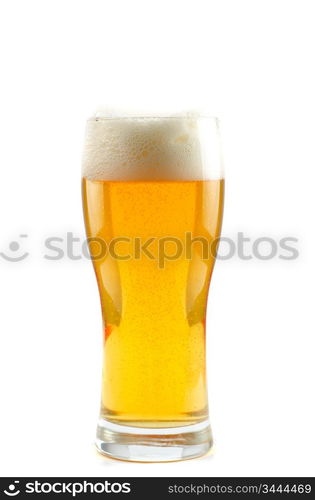 Glass of beer isolated on a white background