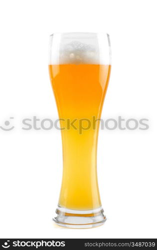 Glass of beer isolated on a white background