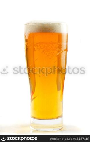 Glass of beer isolated on a white background