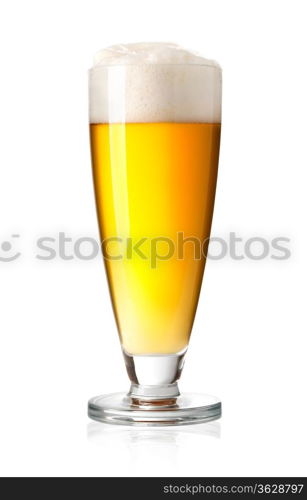 Glass of beer isolated on a white background