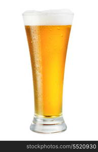 glass of beer isolated on white background