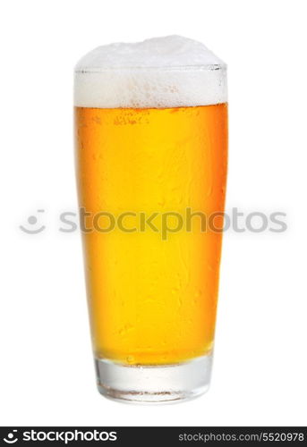 glass of beer isolated on white background