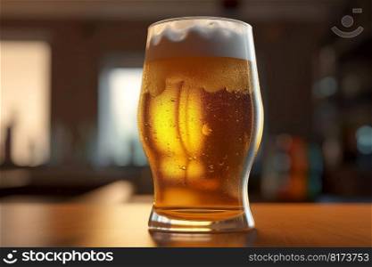 Glass of beer. Light drink. Generate Ai. Glass of beer. Generate Ai