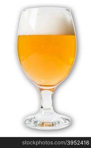 glass of beer on a white background