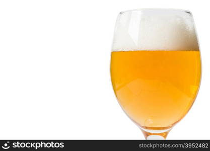 glass of beer on a white background