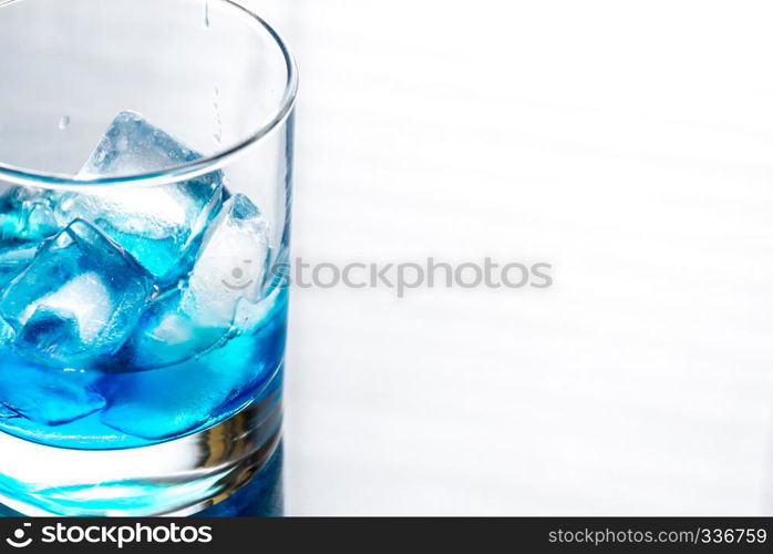 Glass of blue curacao cocktail