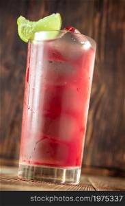 Glass of Cape Cod (Vodka Cranberry) Cocktail