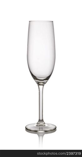 Glass of champagne isolated on a white background. Glass on a white background