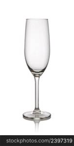 Glass of champagne isolated on a white background. Glass on a white background