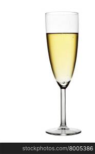 Glass of champagne isolated over white background