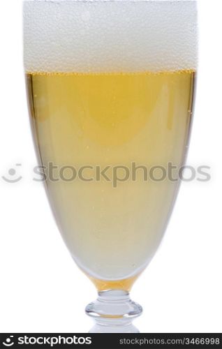 Glass of champagne on a over white background