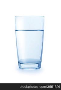 Glass of clean water isolated on a white background