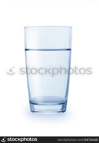 Glass of clean water isolated on a white background