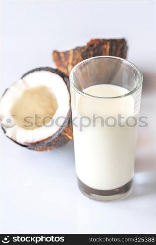 Glass of coconut milk