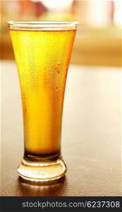 Glass of cold beer, draft fresh drink