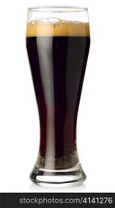 glass of dark beer isolated on white