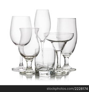 Glass of drinking isolated on a white background. Glass on a white background