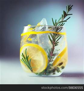 Glass of Lemonade Illustration AI Generative
