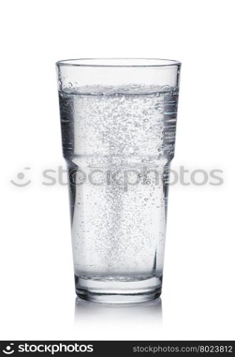 glass of mineral water. glass of mineral water on white background