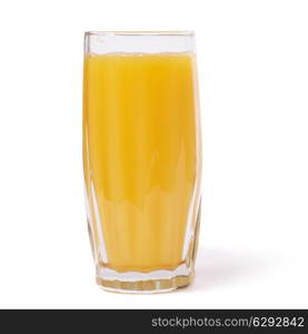 Glass of orange juice isolated on white