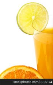 glass of orange Juice isolated on white background