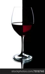 glass of red wine isolated