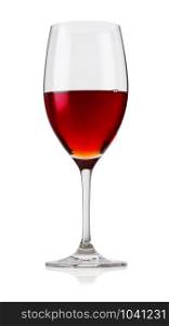 Glass of red wine isolated on a white background. Glass of red wine