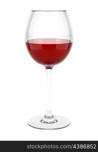 glass of red wine isolated on white background