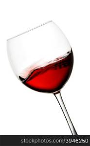 Glass of red wine isolated over white background