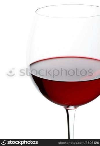 glass of red wine, isolated over white, studio shot
