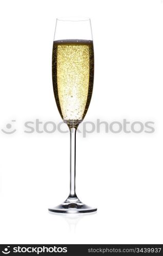 glass of sparkling wine, isolated, studio shot