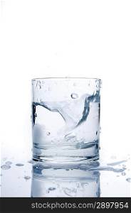 Glass of splashing water